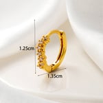 Gold color / 1 Piece Simple Series Copper  Gold Color Material Zircon Women's Hoop Earrings Picture2